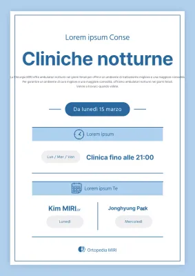 Informazioni semplici sul dopolavoro ospedaliero in blu e azzurro