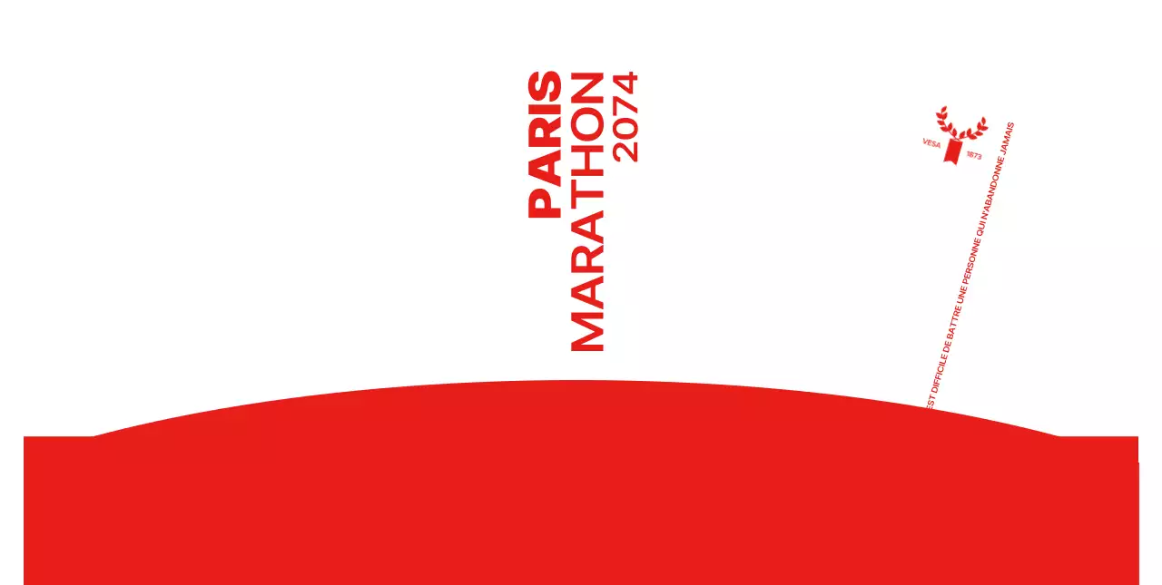 Conception marathonienne avec un lettrage net et des couleurs vives