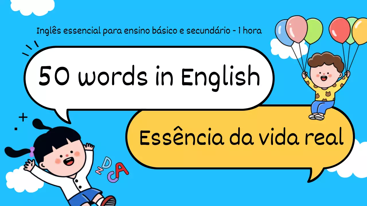50 palavras em inglês sobre um fundo azul claro MainTitle
