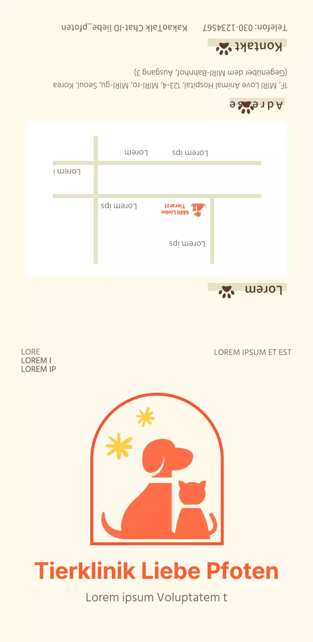 Förderung der veterinärmedizinischen Dienstleistungen in Orange und Beige