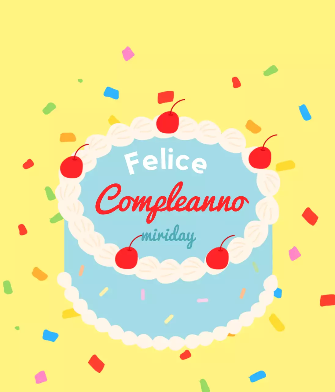 Lettering per un concetto di torta di compleanno colorata