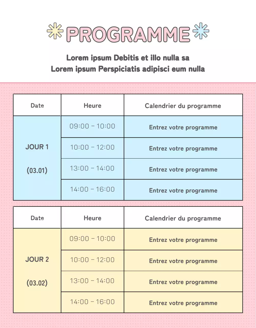 Promouvoir un joli salon de l'emploi en rose et bleu clair