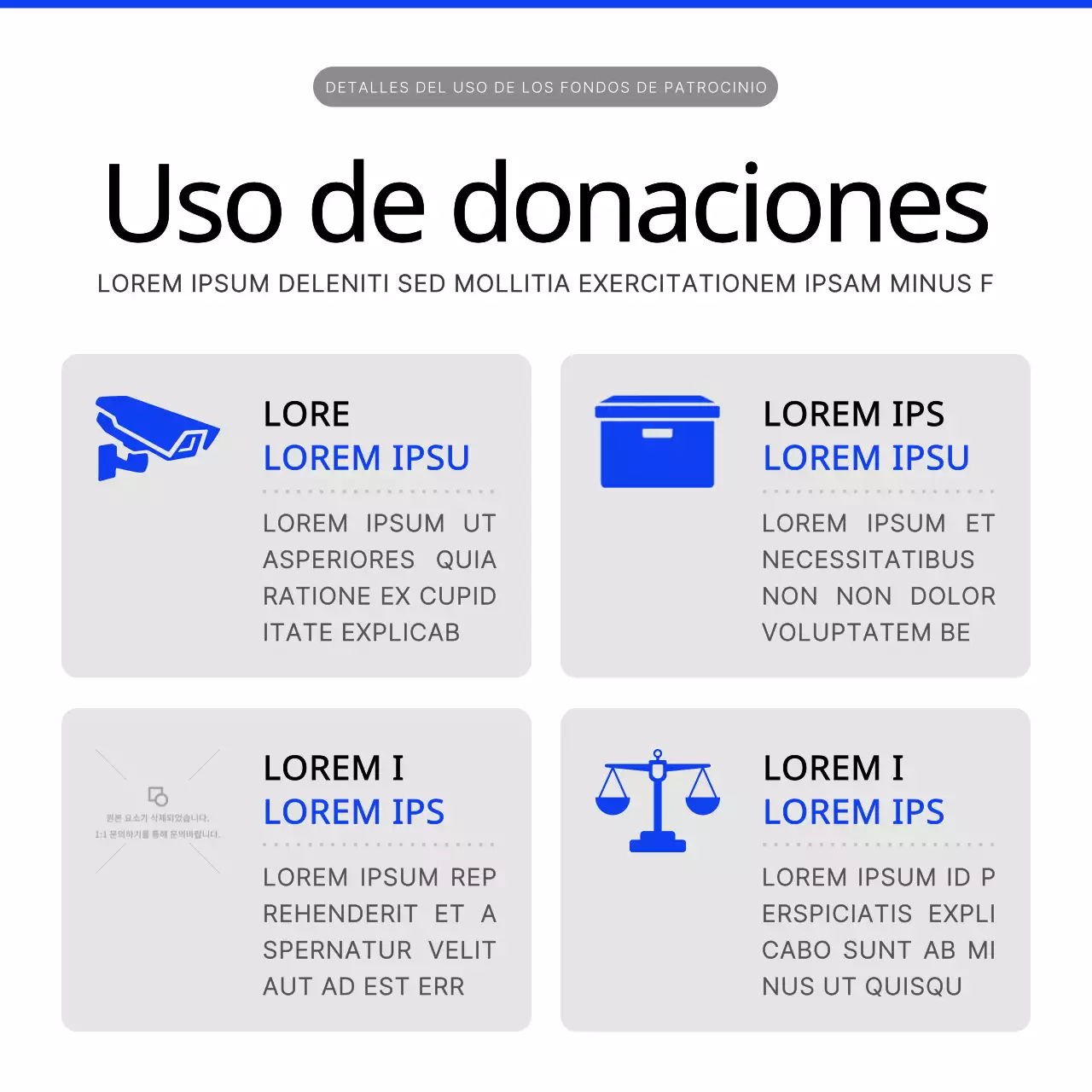 Una moderna guía de recaudación de fondos en azul y blanco