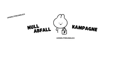 Null-Abfall-Kampagne mit niedlichen handgezeichneten Hasen-Illustrationen
