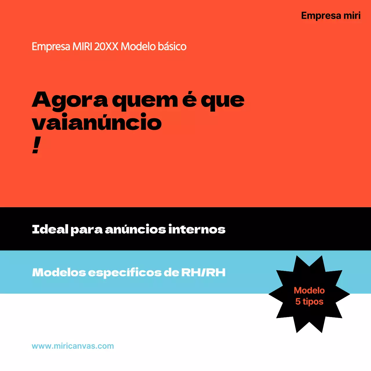 Um guia simples a laranja e preto para os anúncios internos dos RH
