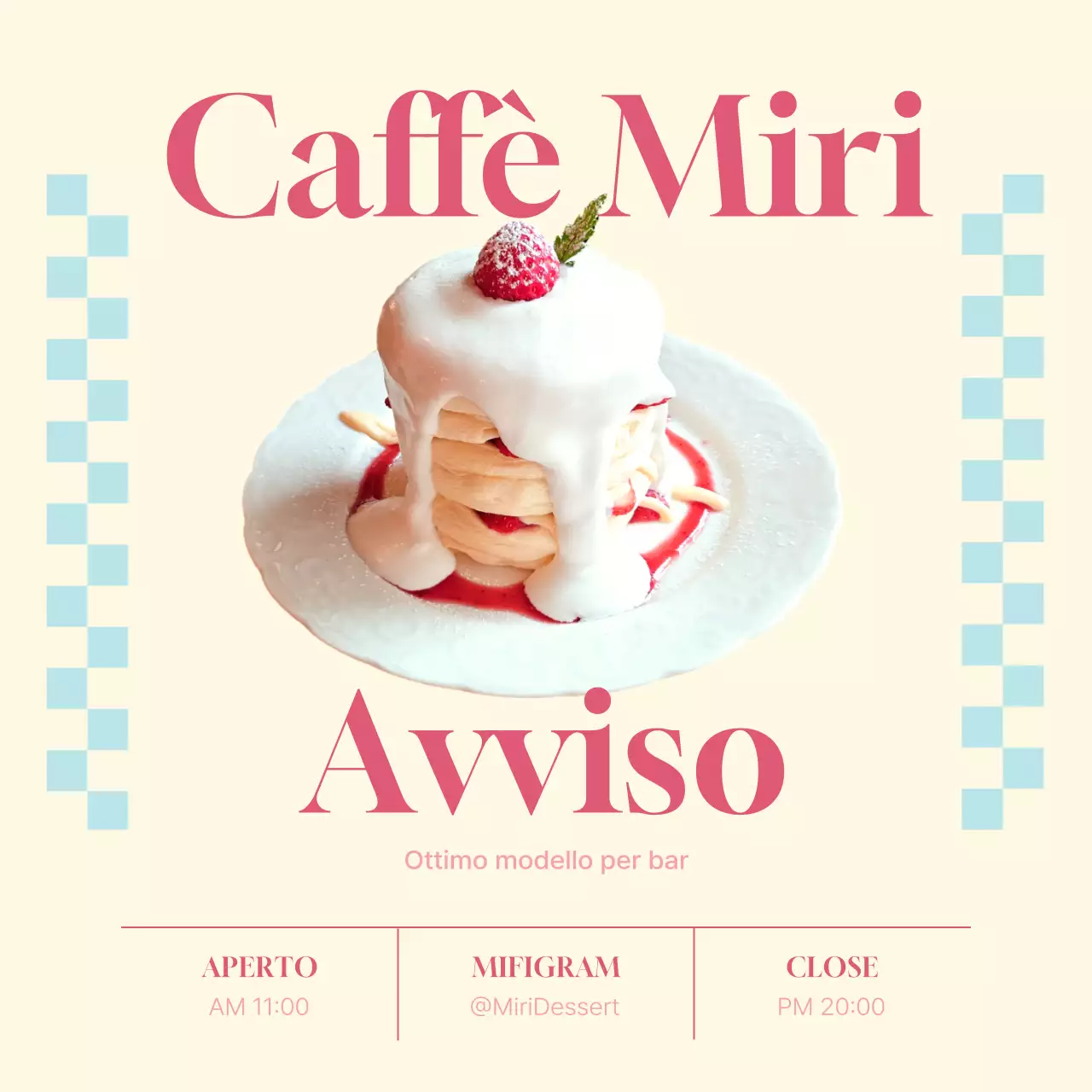 Promuovete un semplice menu di primavera di un caffè in rosa