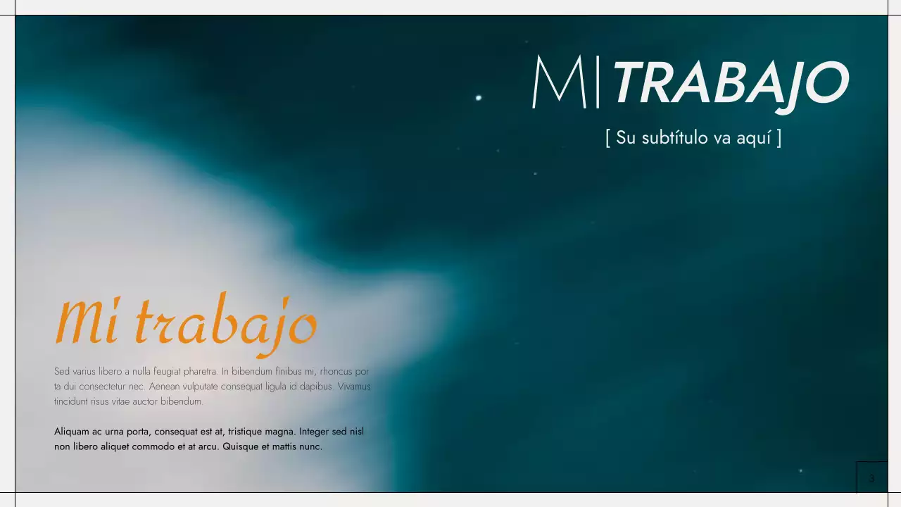 Portafolio de fotografía moderna en negro y naranja