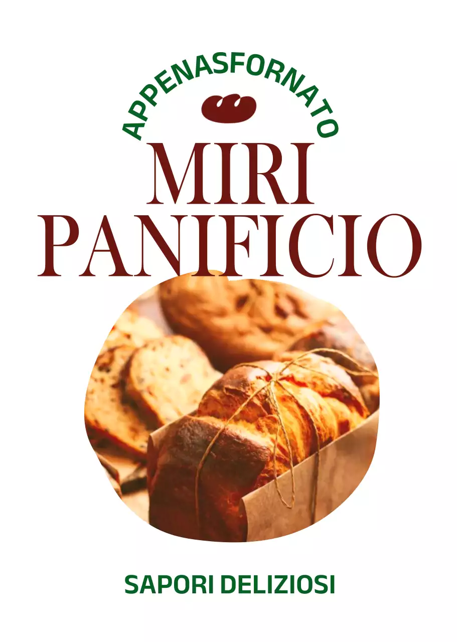 Promuovete la vostra panetteria con una foto di pane marrone-verde