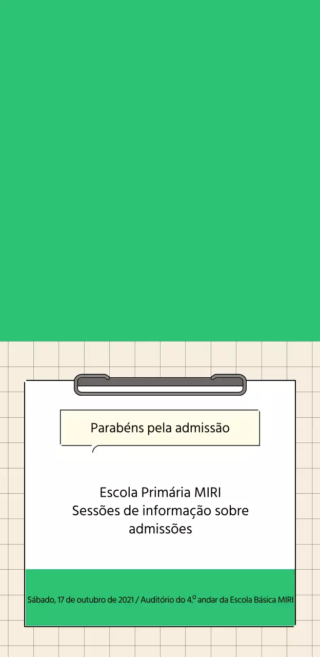 Conceber uma feira de admissão com um conceito de quadro de notas