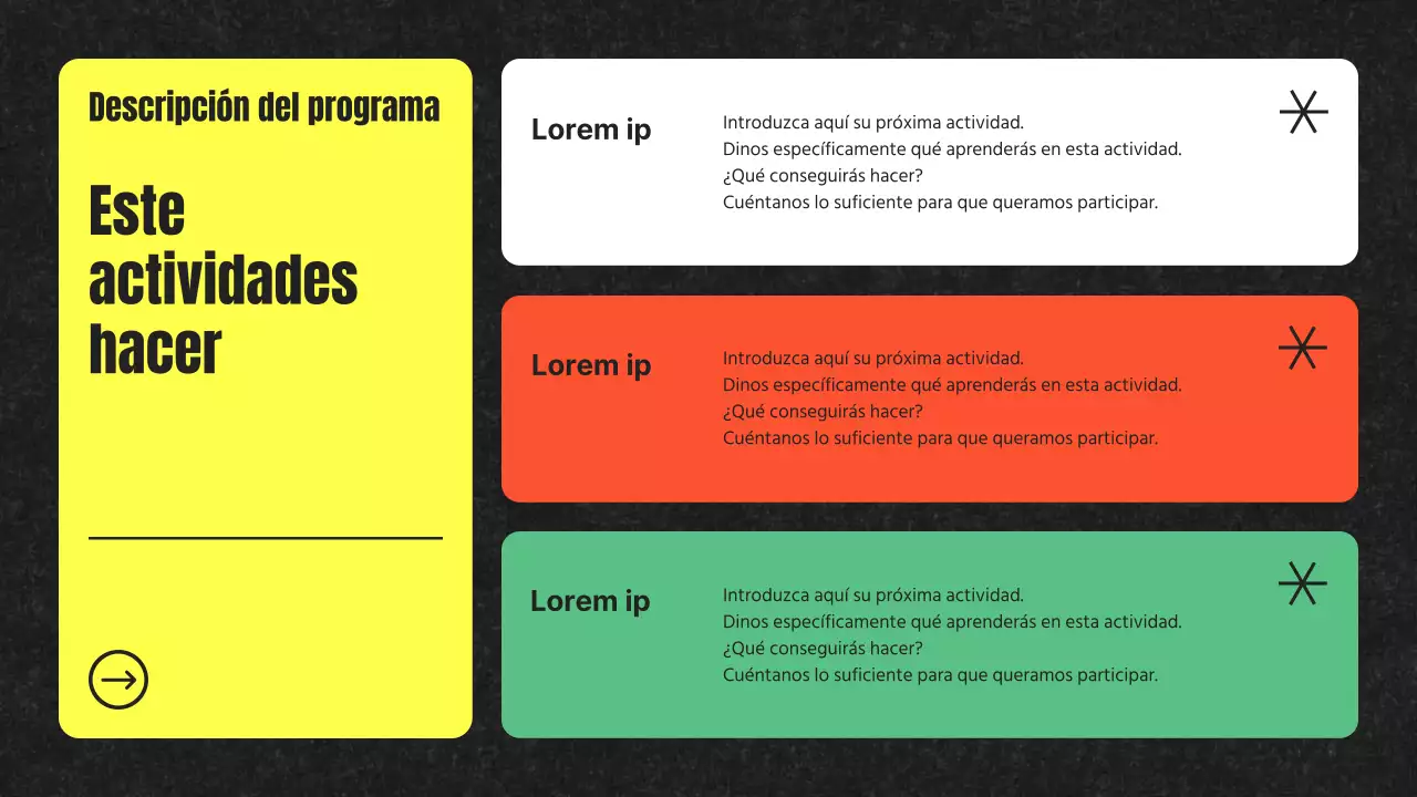 Carta de presentación para la contratación de participantes en el arte pop en negro y arco iris