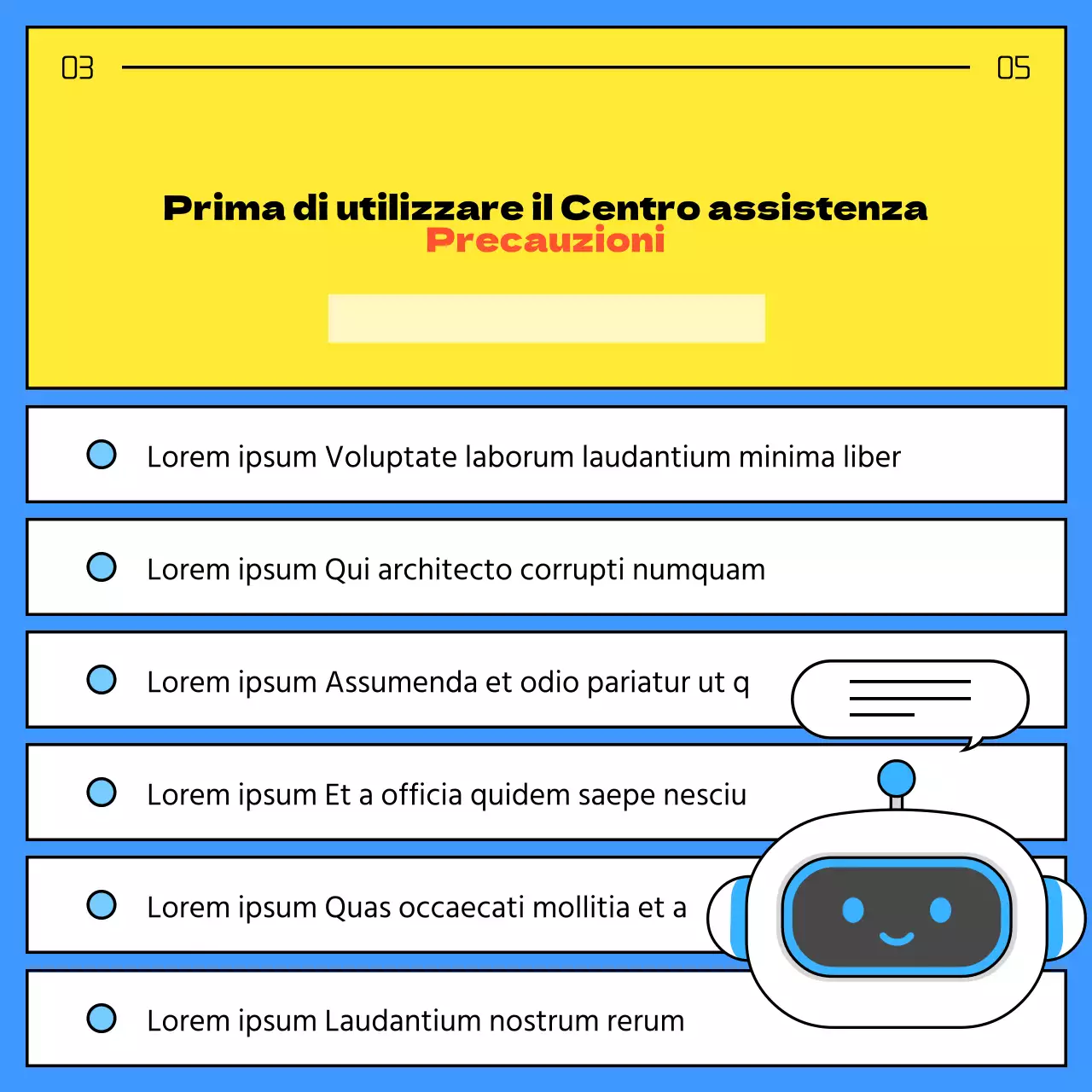 Come utilizzare una semplice guida al servizio clienti con chatbot giallo e blu