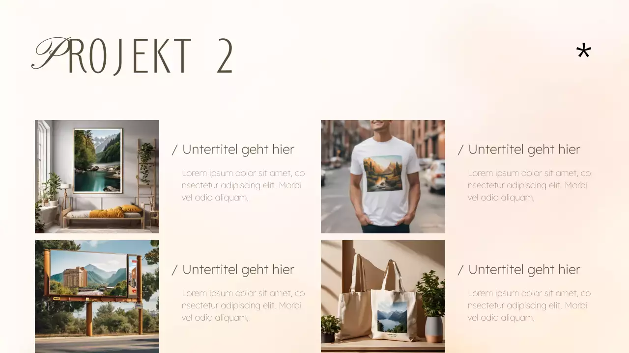 Elegante kreative Designmappe in Beige und Khaki