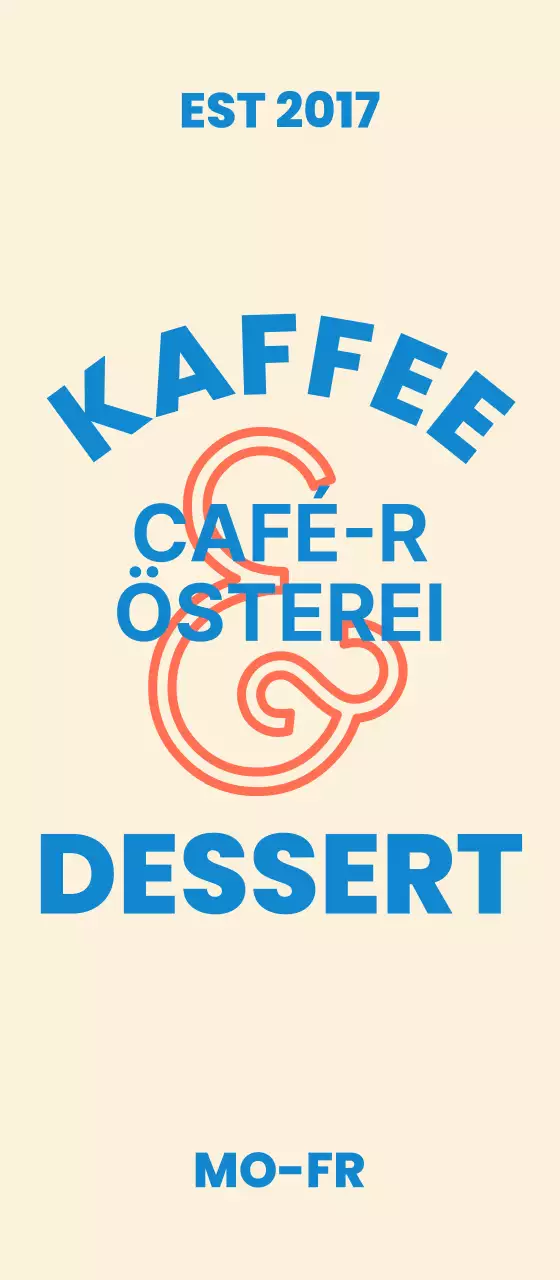 Werbung für das Beige Blueprint Cafe