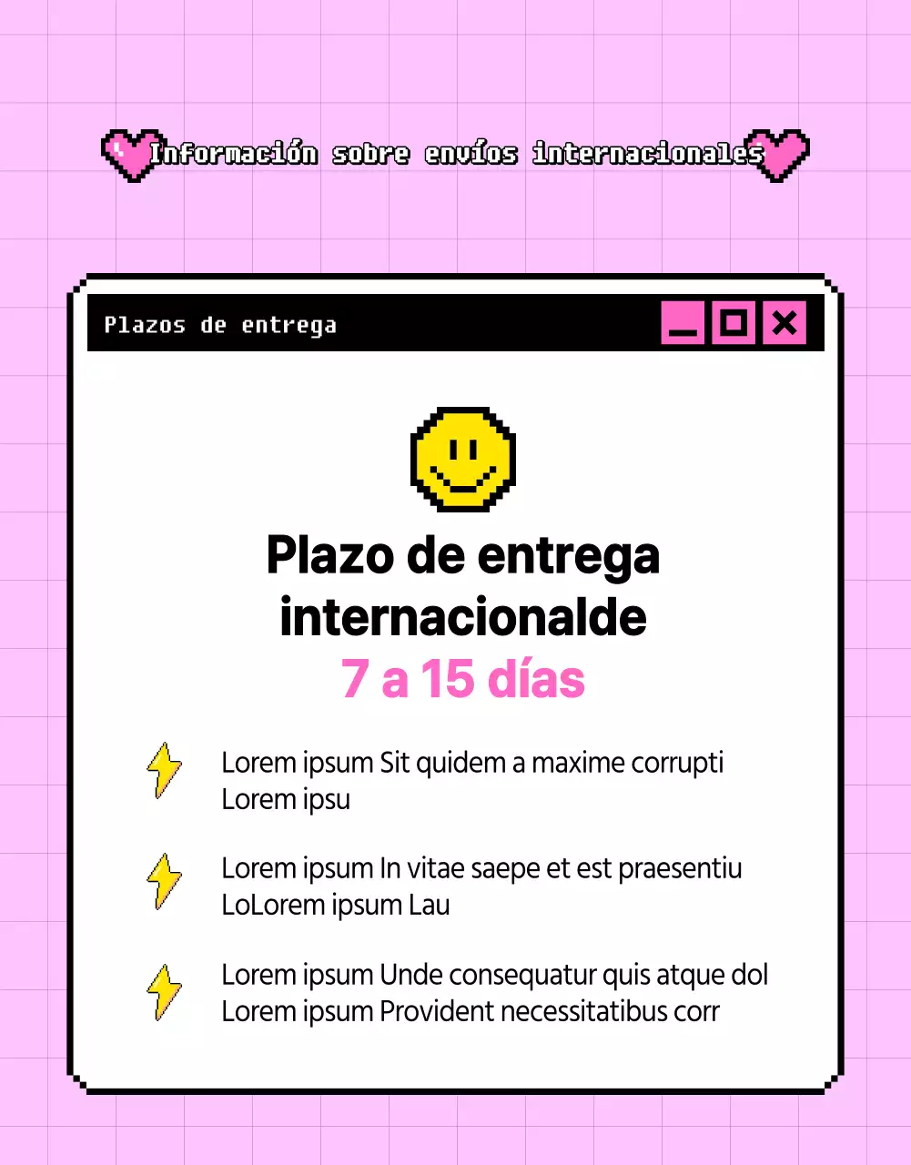 Promoción de empleo en el extranjero en morado y rosa