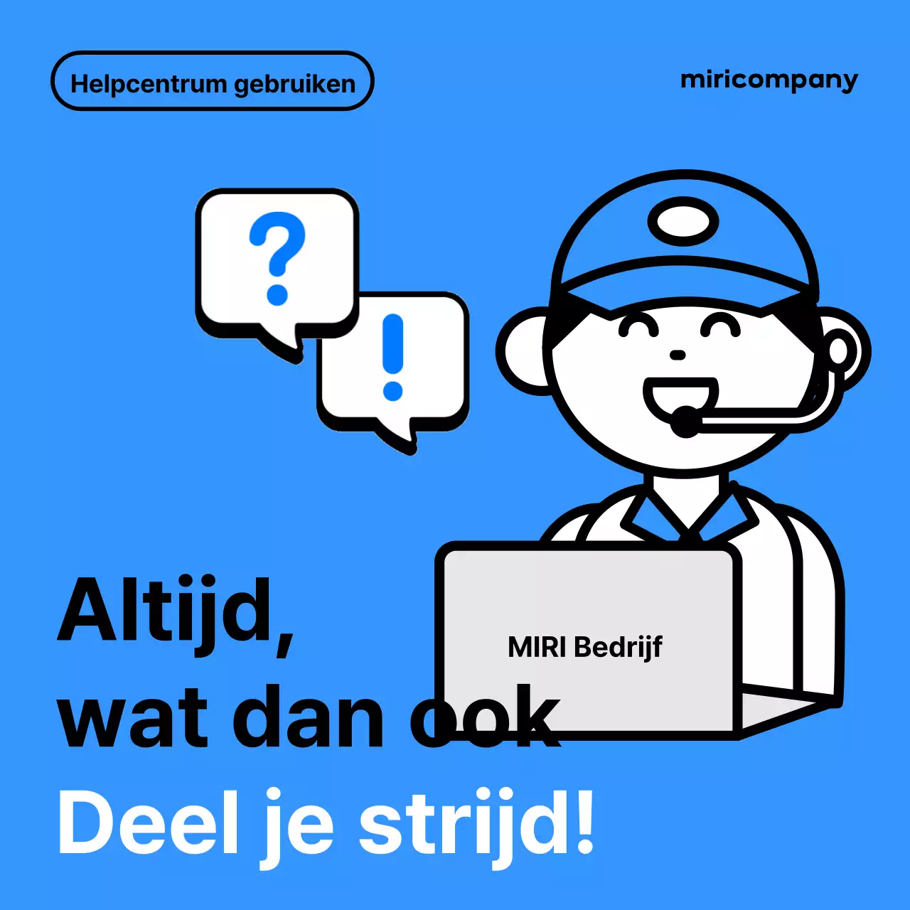 Een eenvoudige, witte en blauwe helpdeskgids