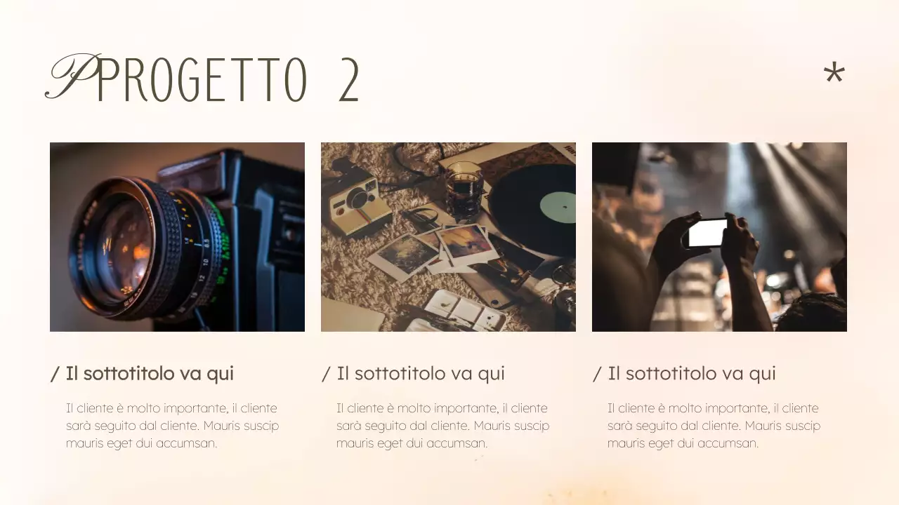 Elegante portfolio di design creativo in beige e kaki