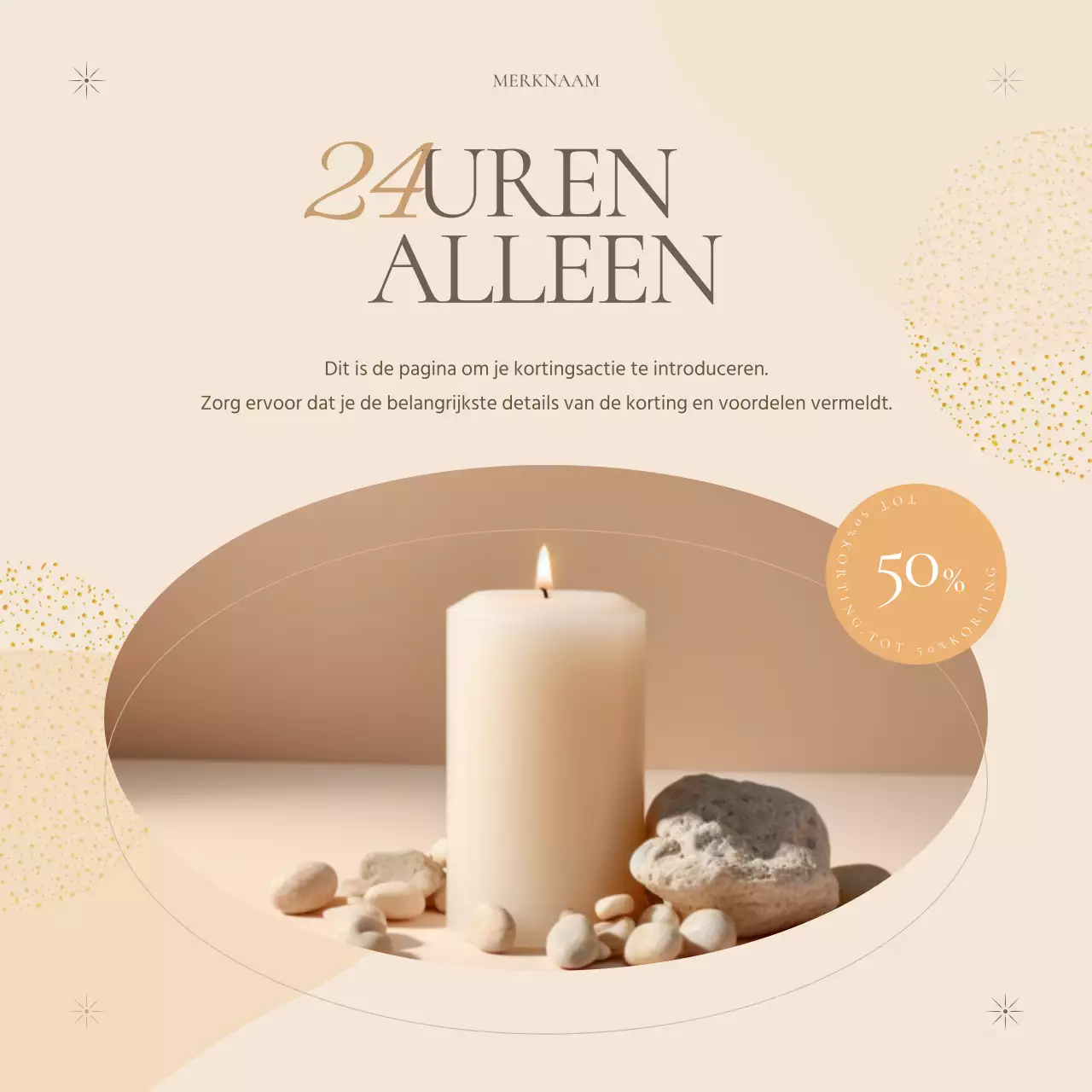 Een klassieke advertentie van een rekwisietenmerk in beige en bruin