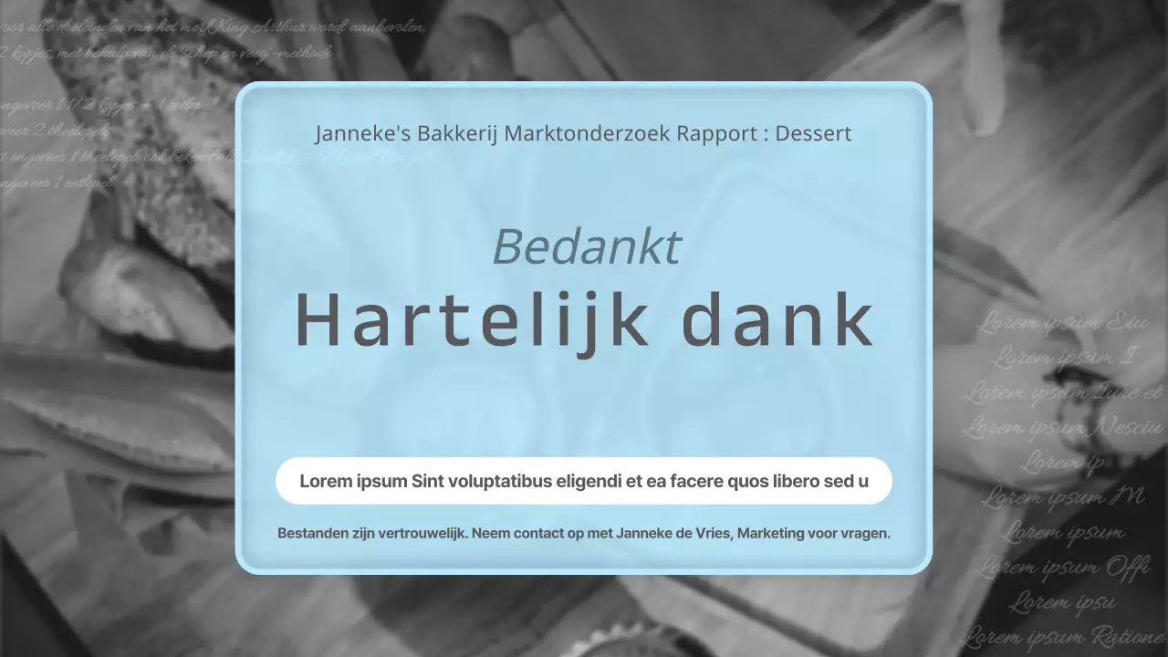 Eenvoudig marktonderzoeksrapport over voedingsmiddelen in zwart, wit en lichtblauw