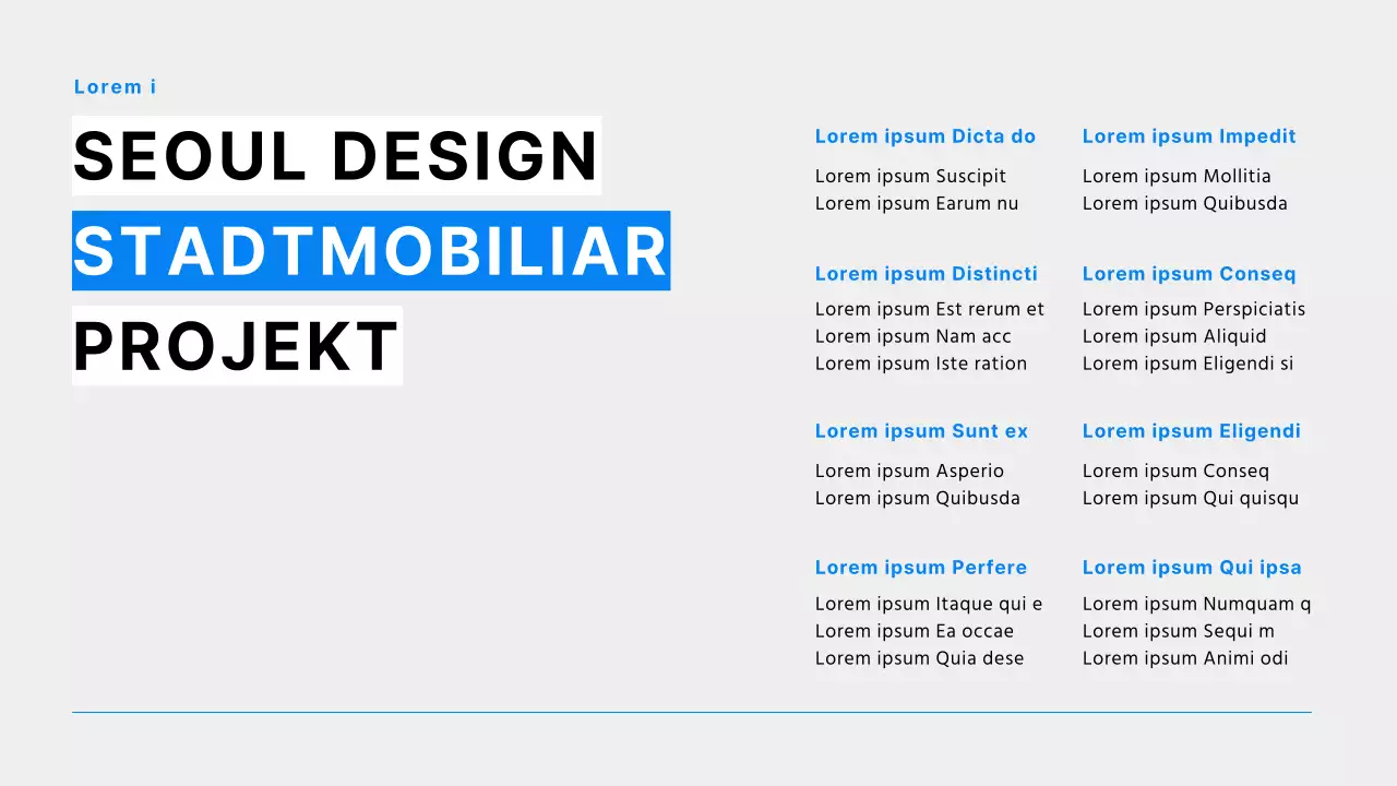Ein einfaches Städtebauprojekt in Blau