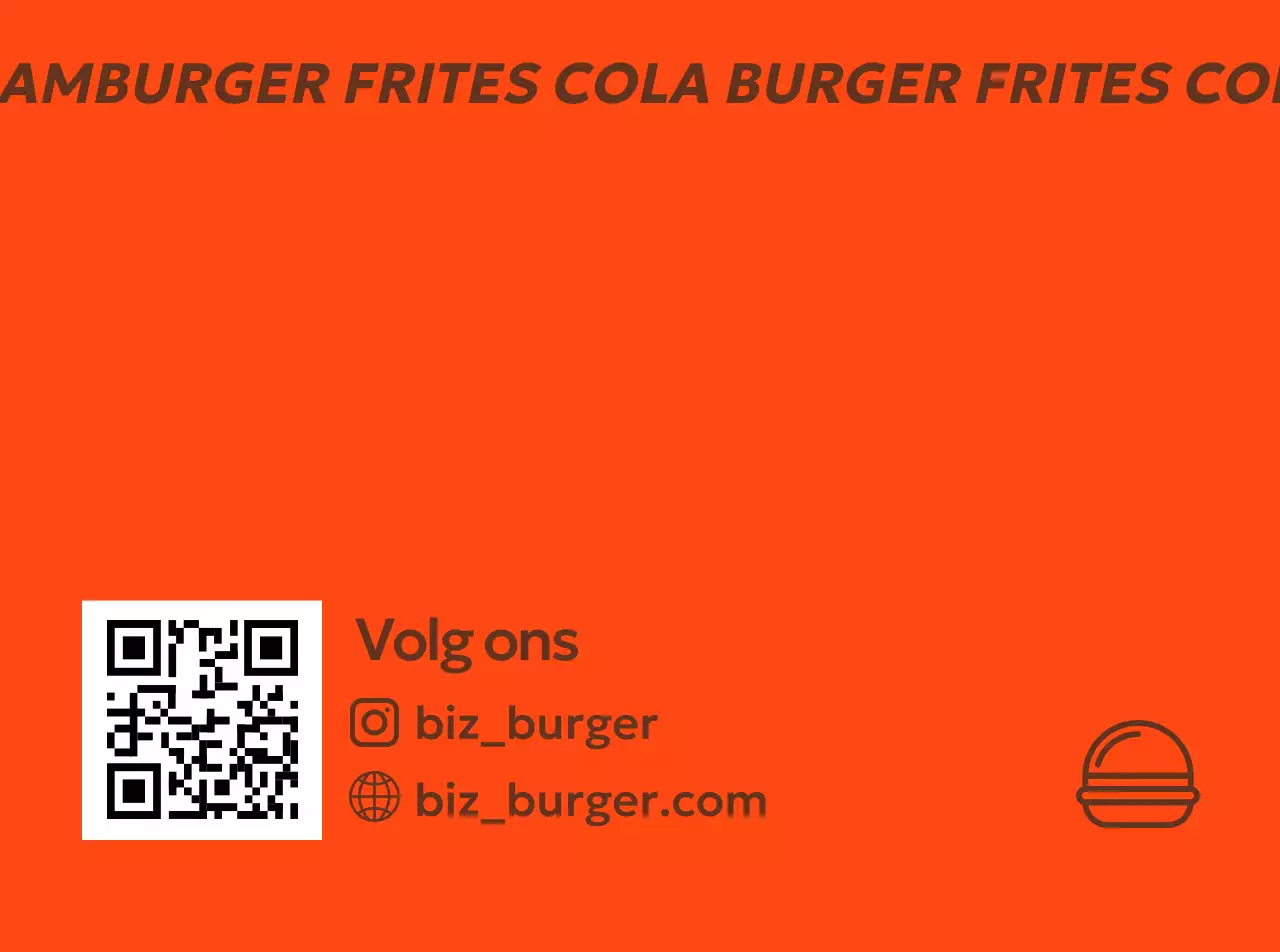 Oranje achtergrond bruine tekst hamburger promotie