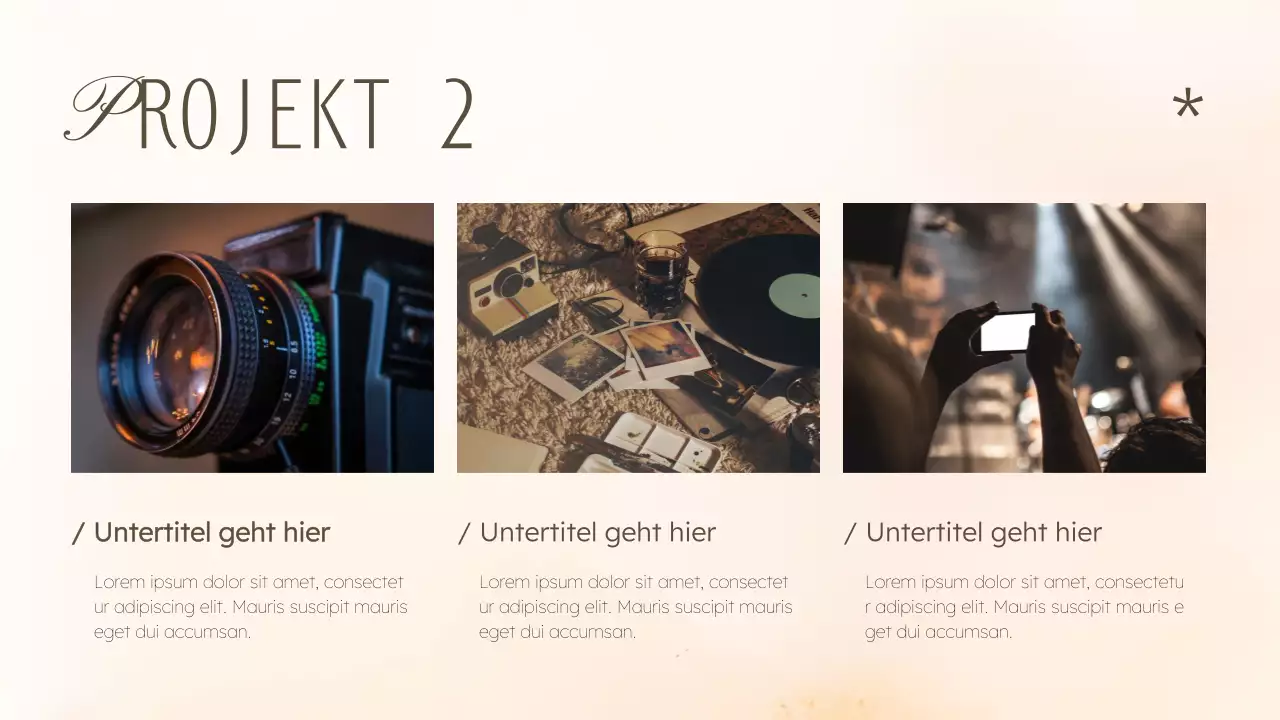 Elegante kreative Designmappe in Beige und Khaki