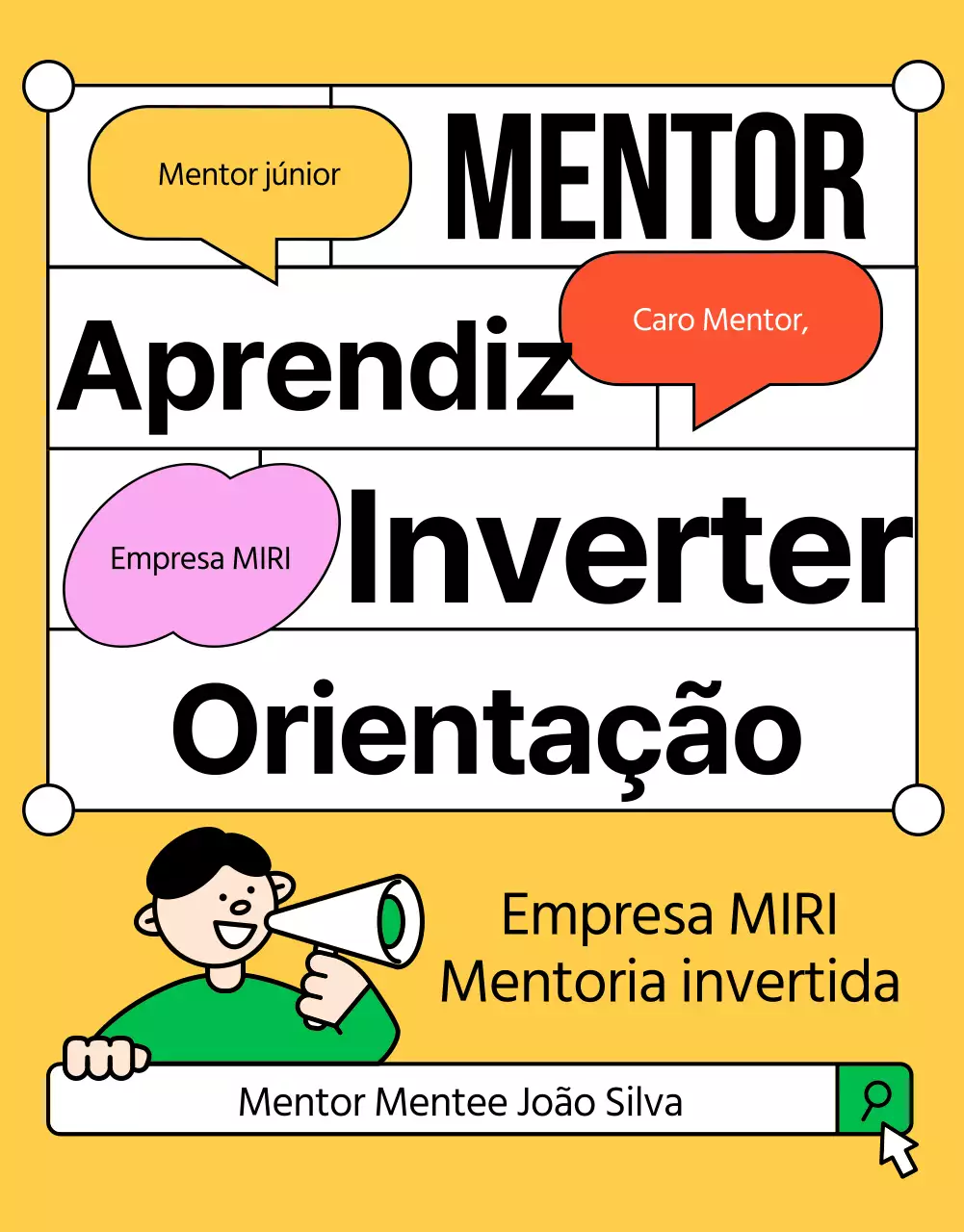 Amarelo e verde, a tendência dos anúncios de mentores internos