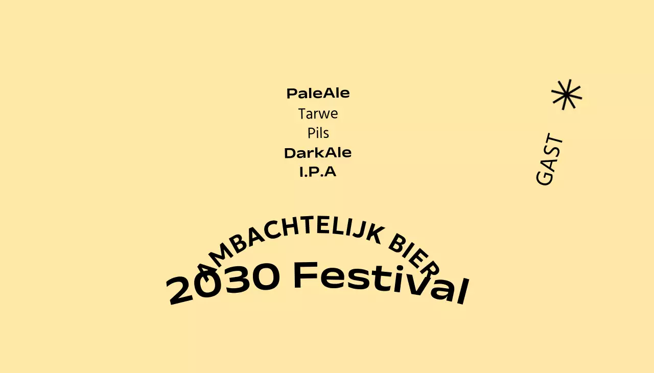 Een eenvoudig concept ambachtelijk bierfestival met een monochrome achtergrond en gotisch lettertype