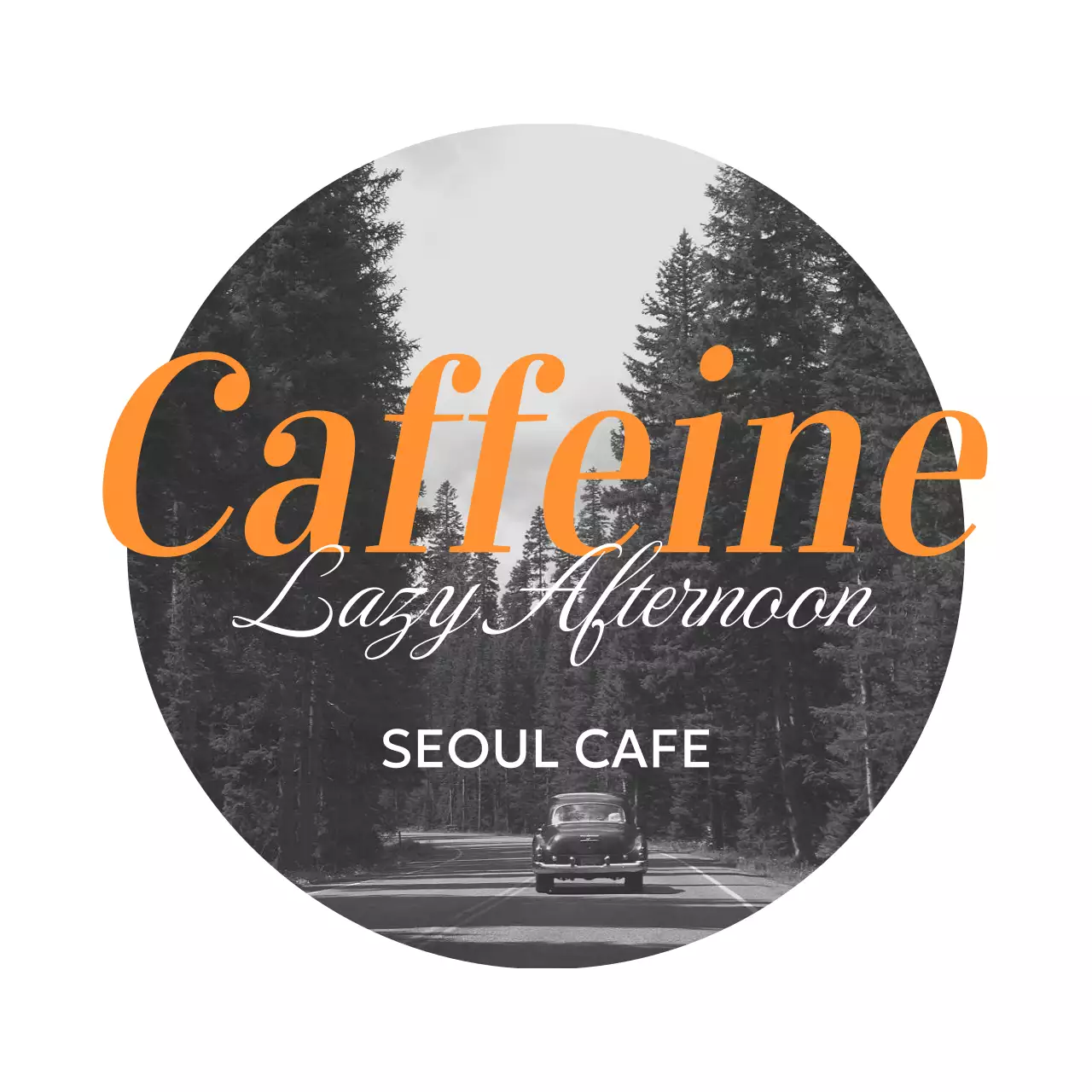 黒とオレンジの円形フレームのヴィンテージグッズ