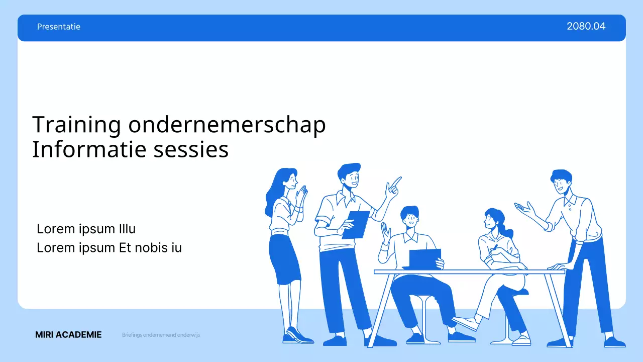 Modern blauw en lichtblauw ondernemerschap training recruitment beschrijving