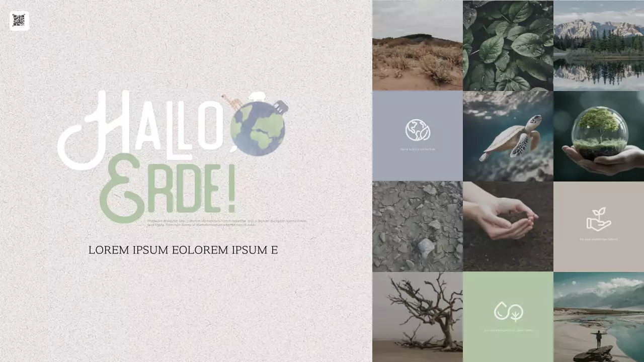 Natürlicher grüner Hintergrund Präsentation in Chartreuse und Beige