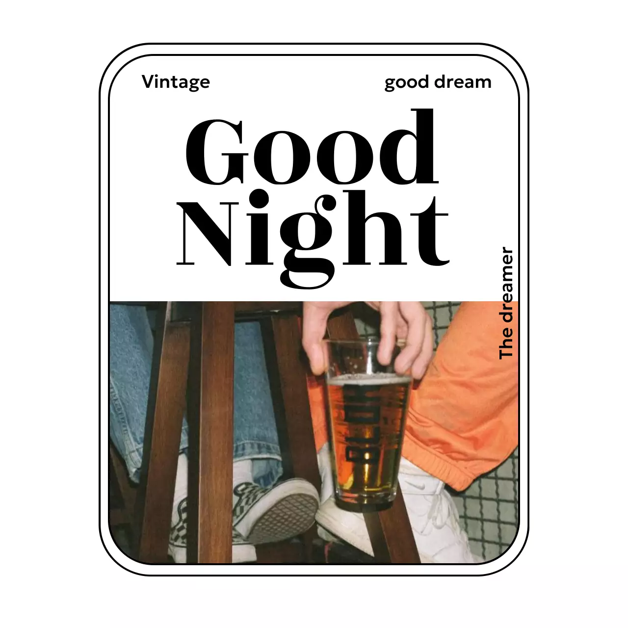 Vintage-inspired merchandise with photos and serif fonts in rounded squares