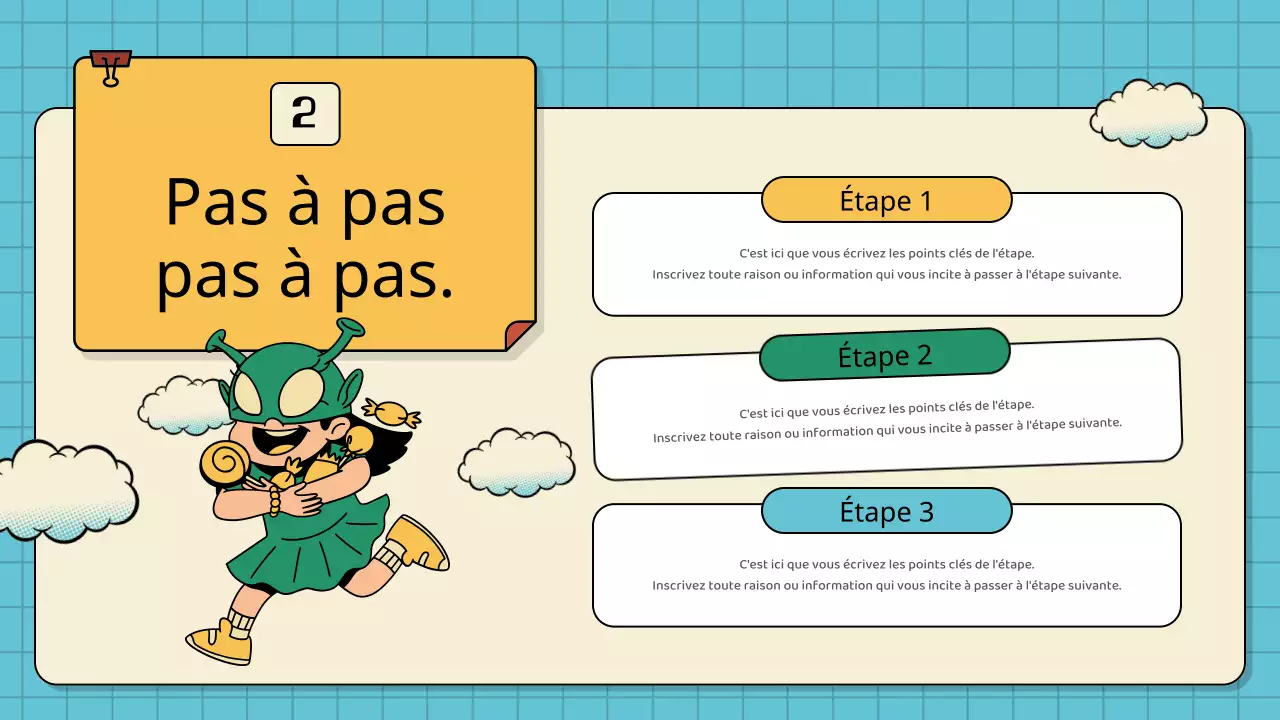 Plans de cours vintage pour enfants en vert et jaune