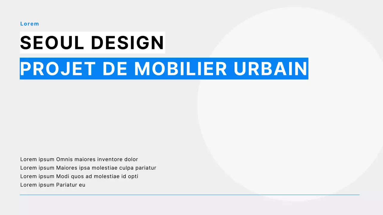 Une simple note d'aménagement urbain en bleu