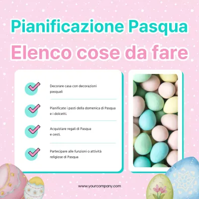 Semplice lista delle cose da fare a Pasqua in azzurro e rosa
