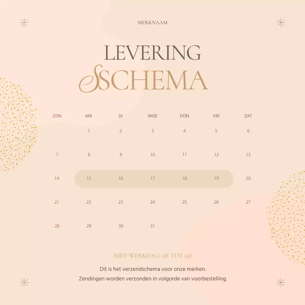 Een klassieke advertentie van een rekwisietenmerk in beige en bruin