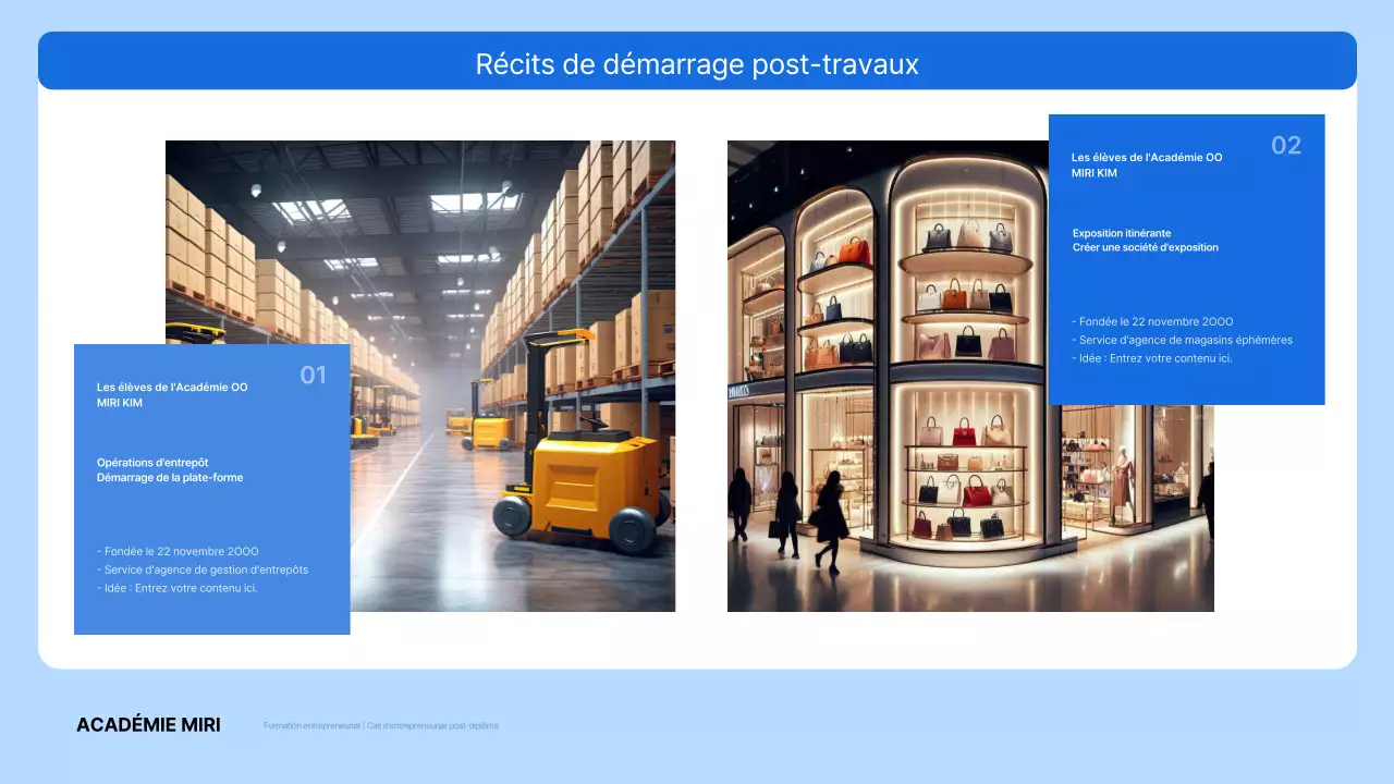 Description du recrutement pour la formation à l'esprit d'entreprise en bleu moderne et bleu clair