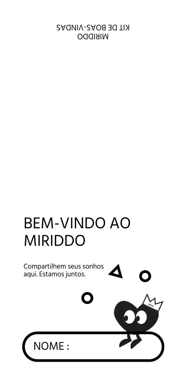 Kit de boas-vindas simples e giro com personagens e formas de coração