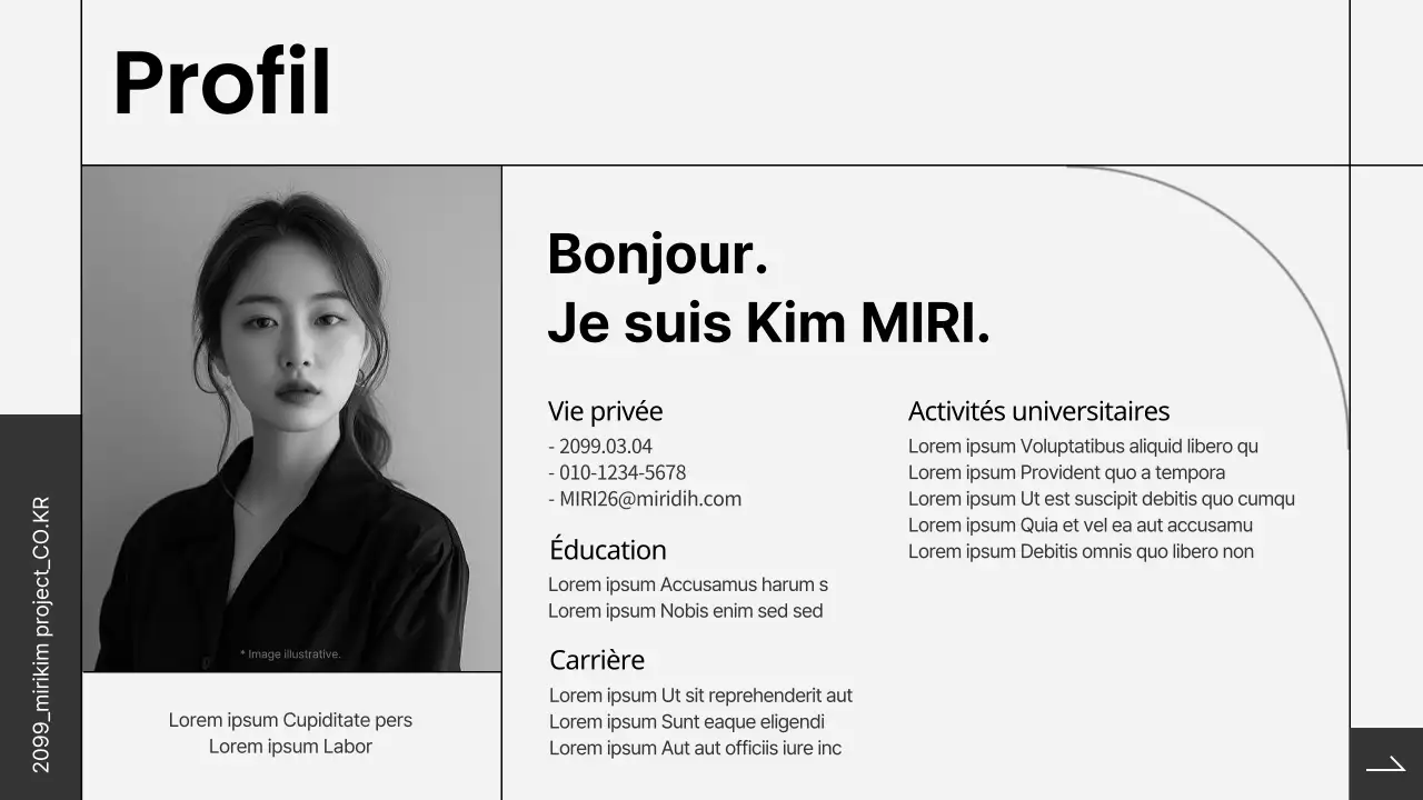 Portefeuille d'entrée avancé en noir et blanc