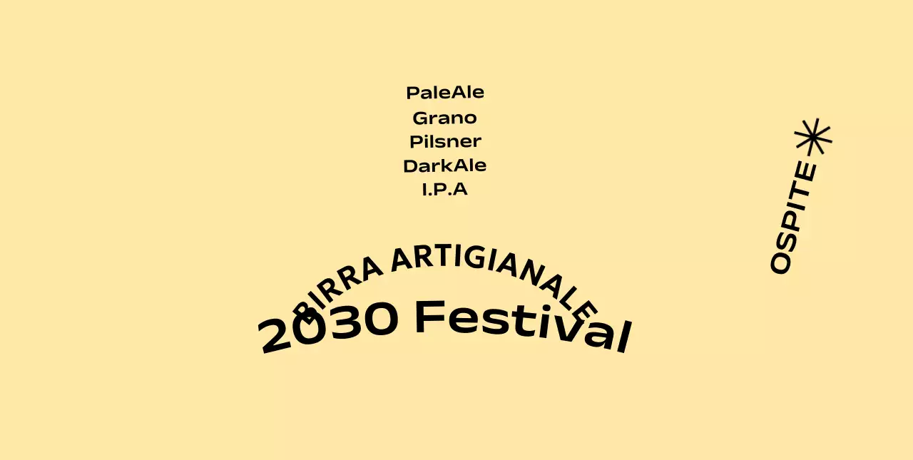 Un concetto semplice di festival della birra artigianale con uno sfondo monocromatico e un font gotico