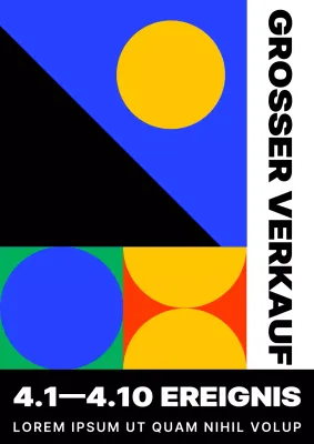 Werbung für einen einfachen Verkauf in Blau und Schwarz