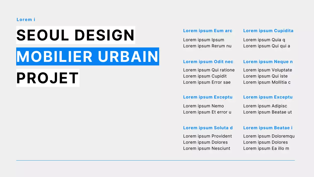Une simple note d'aménagement urbain en bleu