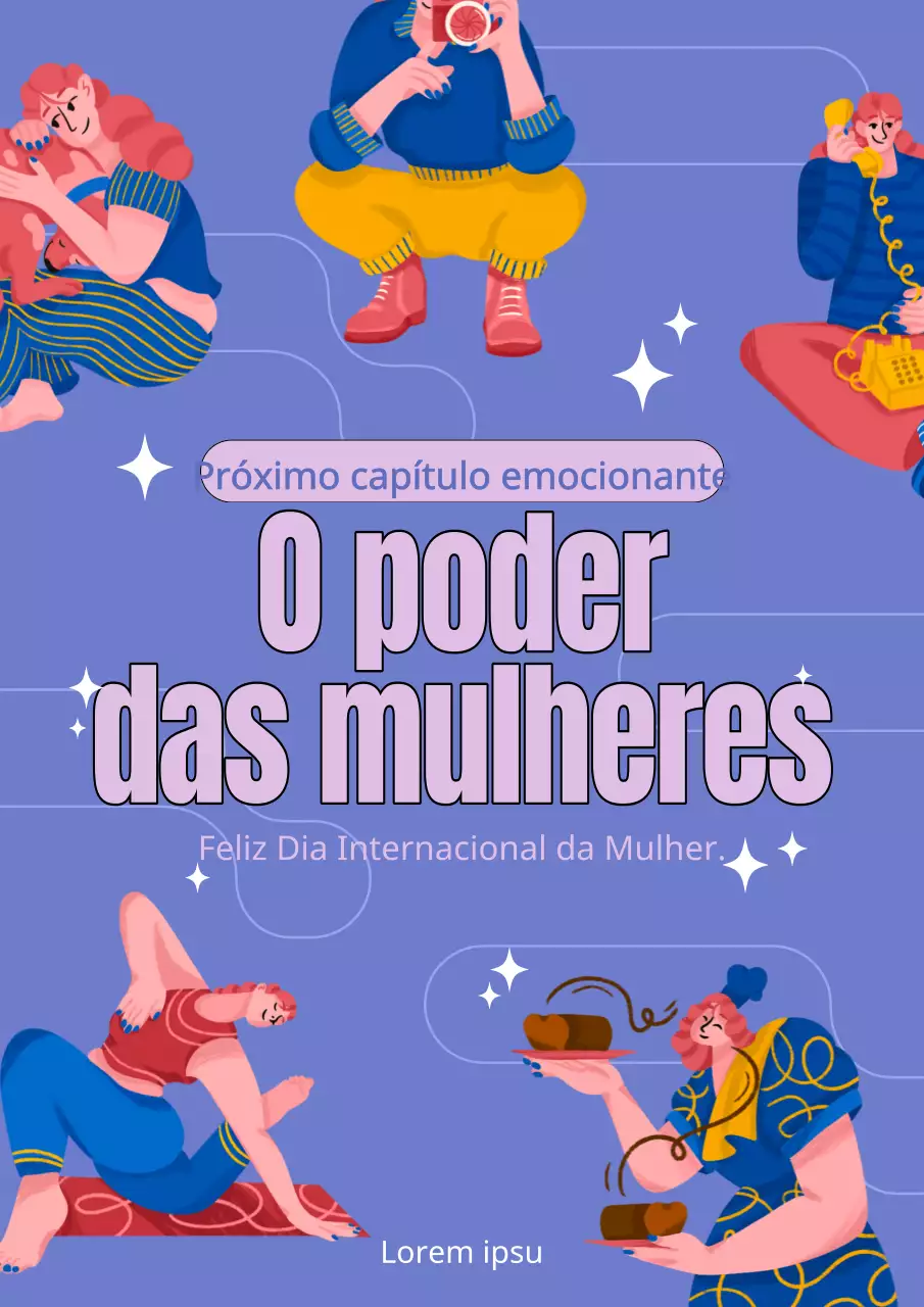 Promover o Dia da Mulher em roxo e azul