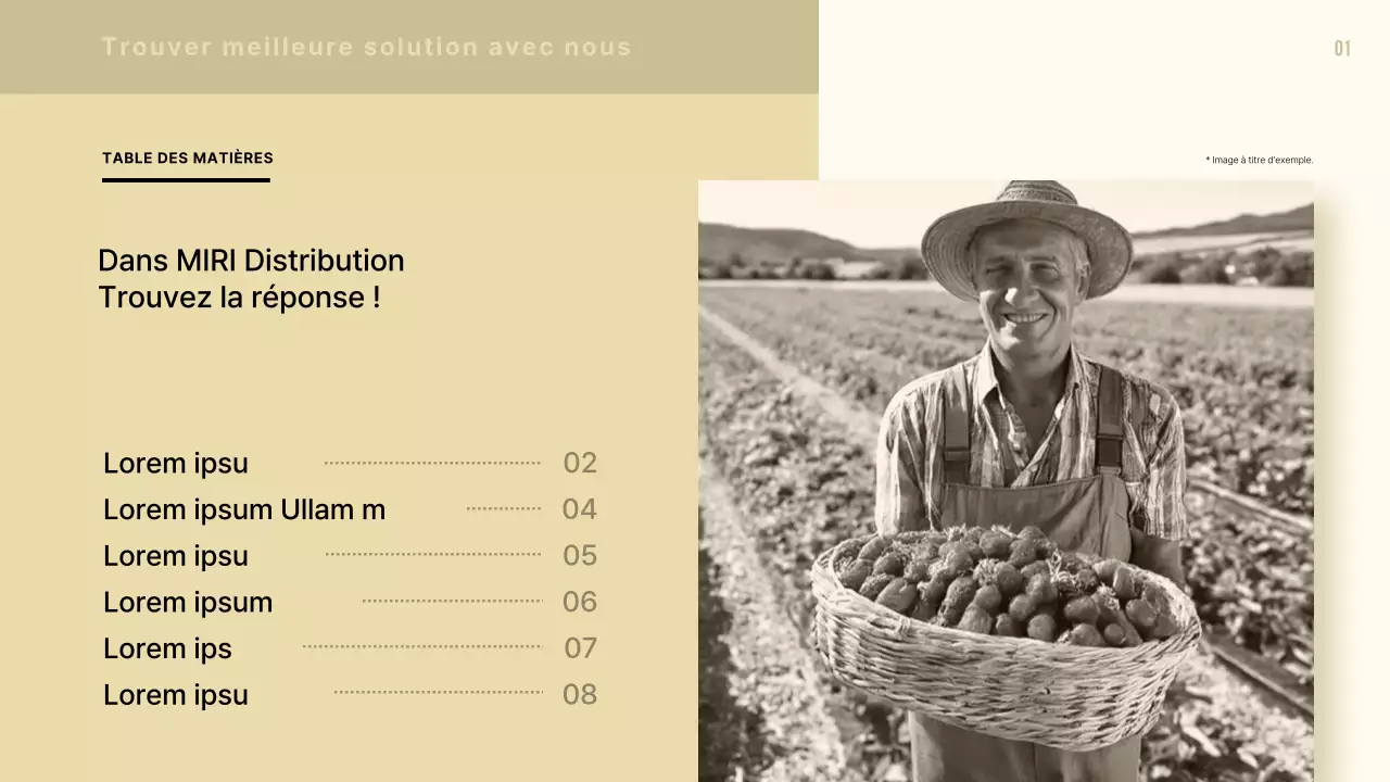 Proposition de service alimentaire moderne dans les tons beige et marron