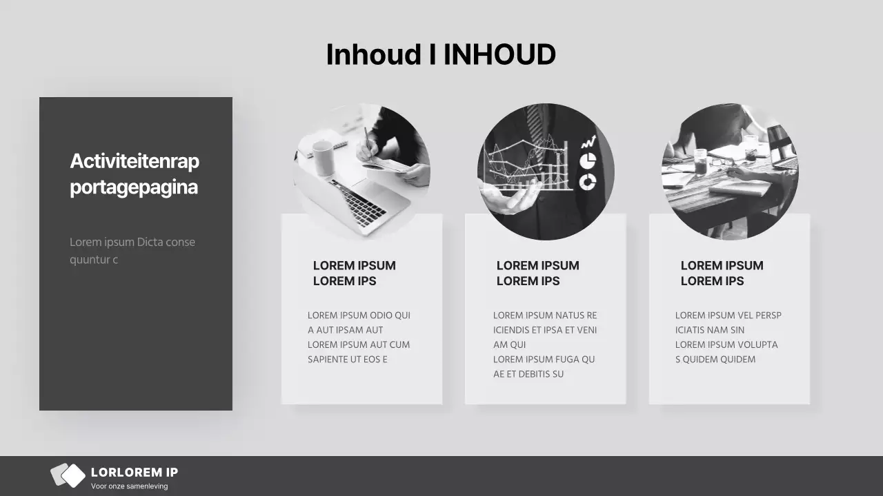 Eenvoudige, grijze en witte rapporten voor NGO's