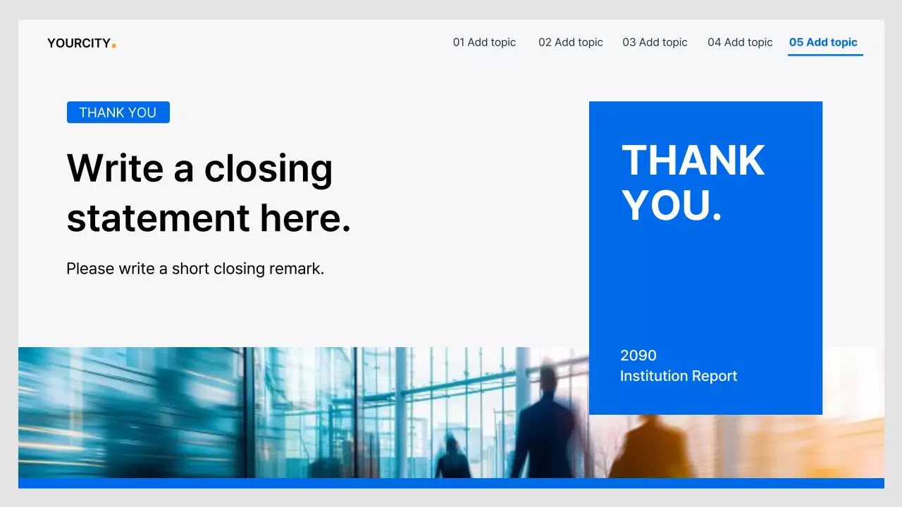 파랑과 회색의 심플한 공공기관 기획서