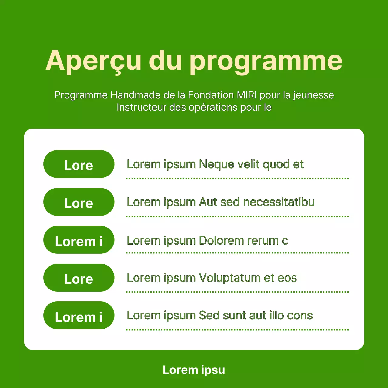 Un programme simple, vert citron, pour faire de la publicité pour les tuteurs