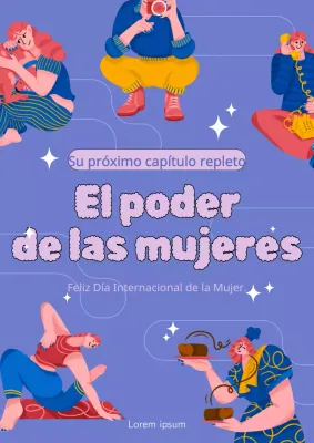 Promueva el Día de la Mujer en morado y azul