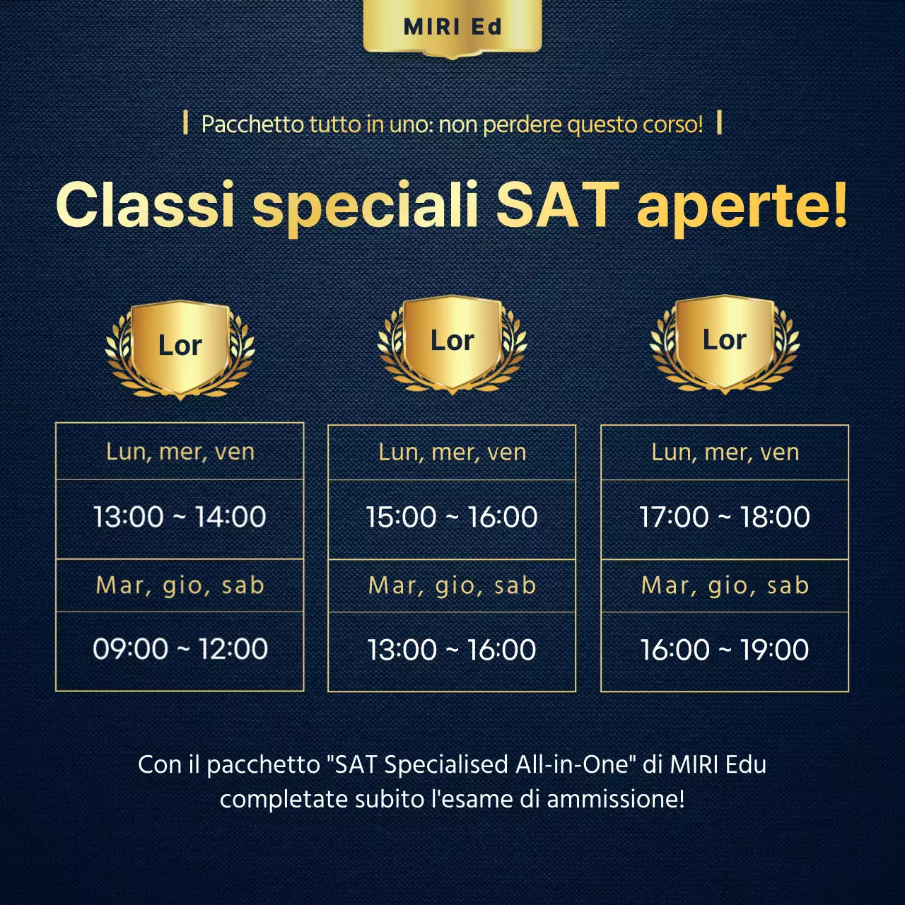 Promozione di una scuola di preparazione al SAT dorata e lussuosa per gli studenti di ritorno