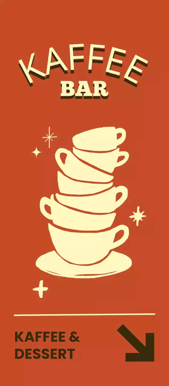Roter Hintergrund Vintage-Illustration Kaffee-Café Förderung