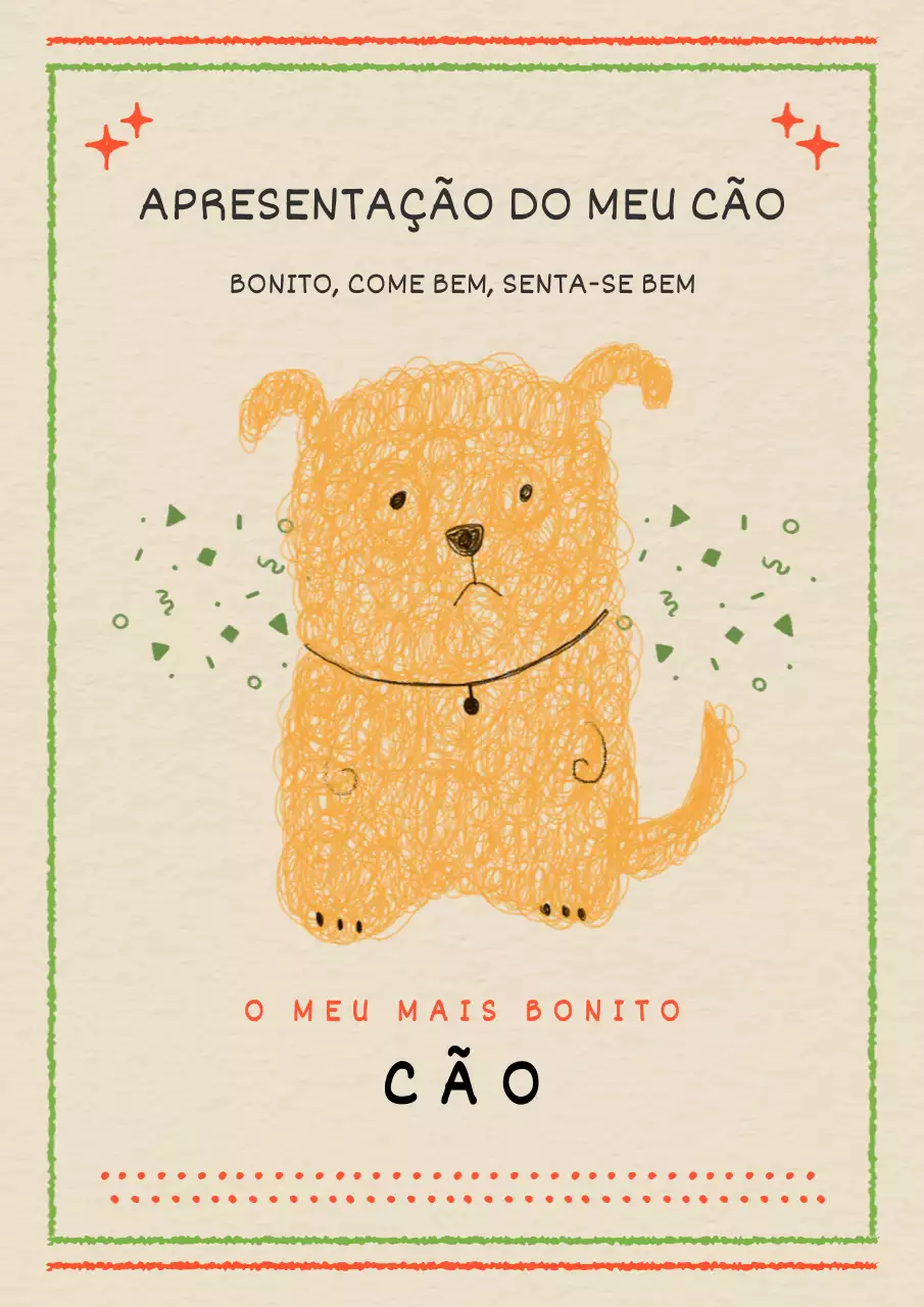 Uma introdução ao nosso cachorrinho bege e verde-limão